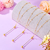 4Pcs Brass Round Ball Cable Chain Necklace Making NJEW-TAC0019-6