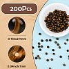 200Pcs Round Natural Tiger Eye Beads G-SP0001-21A-2