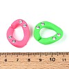 Opaque Opaque Spray Painted Acrylic Crystal Rhinestone Linking Rings OACR-T031-02M-3