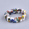 Handmade Millefiori Lampwork Stretch Bracelets BJEW-S039-06-2