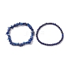 Chip & Round Natural Lapis Lazuli Beaded Stretch Bracelets for Women BJEW-JB10189-07-3