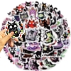 50Pcs Black Cat PVC Waterproof Sticker Labels WICR-PW0016-11-3
