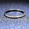 Rhodium Plated 925 Sterling Silver Micro Pave Moissanite Plain Band Rings WGF7D9C-22-3