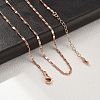 Brass Oval Link Chain Necklaces for Women NJEW-D302-26RG-3