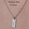 201 Stainless Steel Word Happy Pendant Necklace NJEW-OY001-38-3