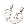 304 Stainless Steel Rhinestone Split Pendants STAS-F368-20P-2