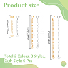 18Pcs 6 Styles Brass Chain Extender FIND-NB00002-2