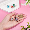 6Pcs 6 Colors Handmade Polymer Clay Rhinestone Beads RB-TA0001-31-6