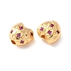 Brass Pave Cubic Zirconia Beads KK-C157-38G-2