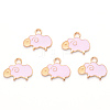 Alloy Enamel Pendants ENAM-R059-08B-RS-1