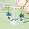 Flower Glass Dangle Earrings EJEW-JE05691-01-2