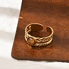 Natural Tiger Eye Finger Rings RJEW-K290-07G-5