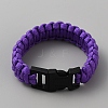 Survival Polyester Cord Bracelet with Plastic Clasps for Hiking Camping Outdoor BJEW-WH0018-54E-1