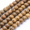 Natural Wenge Wood Beads Strands X-WOOD-P011-05-8mm-1