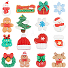 96Pcs 16 Styles Christmas Opaque Resin Cabochons RESI-SC0005-62-1