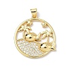 Brass Micro Pave Cubic Zirconia Pendants KK-P330-07C-G-1