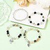 4Pcs 4 Styles Natural Green Lodolite Quartz & Lava Rock Beaded Stretch Bracelet & Alloy Charms Bracelets Sets for Women BJEW-JB12489-2