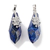 Natural Lapis Lazuli Faceted Teardrop Pendants G-Q163-04P-02-1