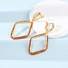 Rack Plating Brass Cubic Zirconia Rhombus Hoop Earrings EJEW-L303-02G-4