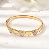 304 Stainless Steel Rhinestone Hinged Bangles for Women BJEW-B168-15G-2
