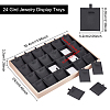 24-Slot Imitation Leather Cover with Wood Necklace Display Trays NDIS-WH0003-011-2