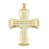 Rack Plating Brass Pave Cubic Zirconia Pendants KK-U029-02G-03-1