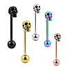 Skull 304 Stainless Steel Straight Barbell 15 Gauge Piercing Tongue Rings for Women Men FS-WG07D05-02-1