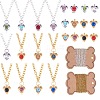 DIY Heart Birthstone Charm Necklaces Making Kits DIY-SZ0009-31-1