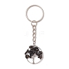 Natural Moonstone and Natural Obsidian Keychains KEYC-JKC00754-01-4