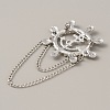 Naval Style Helm & Anchor Rhinestone Brooch for Men Women JEWB-WH0030-01P-2
