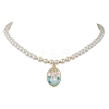 White Glass Pearl Beaded Necklaces NJEW-JN04652-03-1