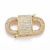 Rack Plating Brass Micro Pave Clear Cubic Zirconia Clasps KK-M229-62G-1
