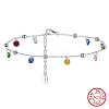 925 Sterling Silver Anklets AJEW-Z029-30P-1