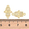 Brass Micro Pave Clear Cubic Zirconia Connector Charms CU-CBAB719-07G-C-3