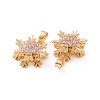 Brass Micro Pave Cubic Zirconia Pendants KK-E068-VC298-3