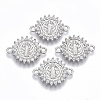 Brass Micro Pave Cubic Zirconia Links connectors X-ZIRC-T005-035B-P-1