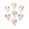 Rack Plating Alloy Enamel Pendants FIND-C050-09G-1