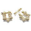 Brass Micro Pave Clear Cubic Zirconia D-Ring Anchor Shackle Clasps ZIRC-S066-049-NF-3
