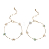 Glass & ABS Plastic Imitation Pearl Beads Link Bracelets BJEW-JB12572-02-1