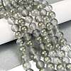 Frosted Transparent Glass Bead Strands X1-GLAA-P065-8mm-12-1