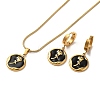Flower Golden 304 Stainless Steel Jewelry Set with Enamel SJEW-H306-01G-02-2