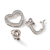 Brass Micro Pave Clear Cubic Zirconia Fold Over Clasps KK-D259-02A-P-2