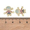 Brass Micro Pave Colorful Cubic Zirconia Connector Charms for Jewelry Making CU-CBAAA59-01G-06-3