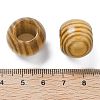 Pine Wood European Beads WOOD-G023-12-3