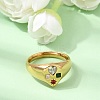 Stainless Steel Pave Colorful Cubic Zirconia Finger Rings SA-CBA90C5-04A-G-1