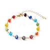 Brass Chain Pendant Necklace & Bracelets & Anklets Jewelry Sets SJEW-JS01201-6
