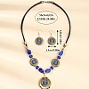 Bohemian Style Acrylic Flat Round Beaded & Pendant Necklaces & Dangle Earrings Sets FS-WG6F516-01-3