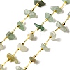 Handmade Natural Green Aventurine Chip Beaded Chains CHC-F020-10G-01-1