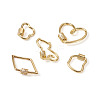 Fashewelry 5Pcs 5 Styles Brass Screw Carabiner Lock Charms KK-FW0001-12-12