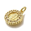 Brass Micro Pave Clear Cubic Zirconia Pendants ZIRC-I070-031G-2